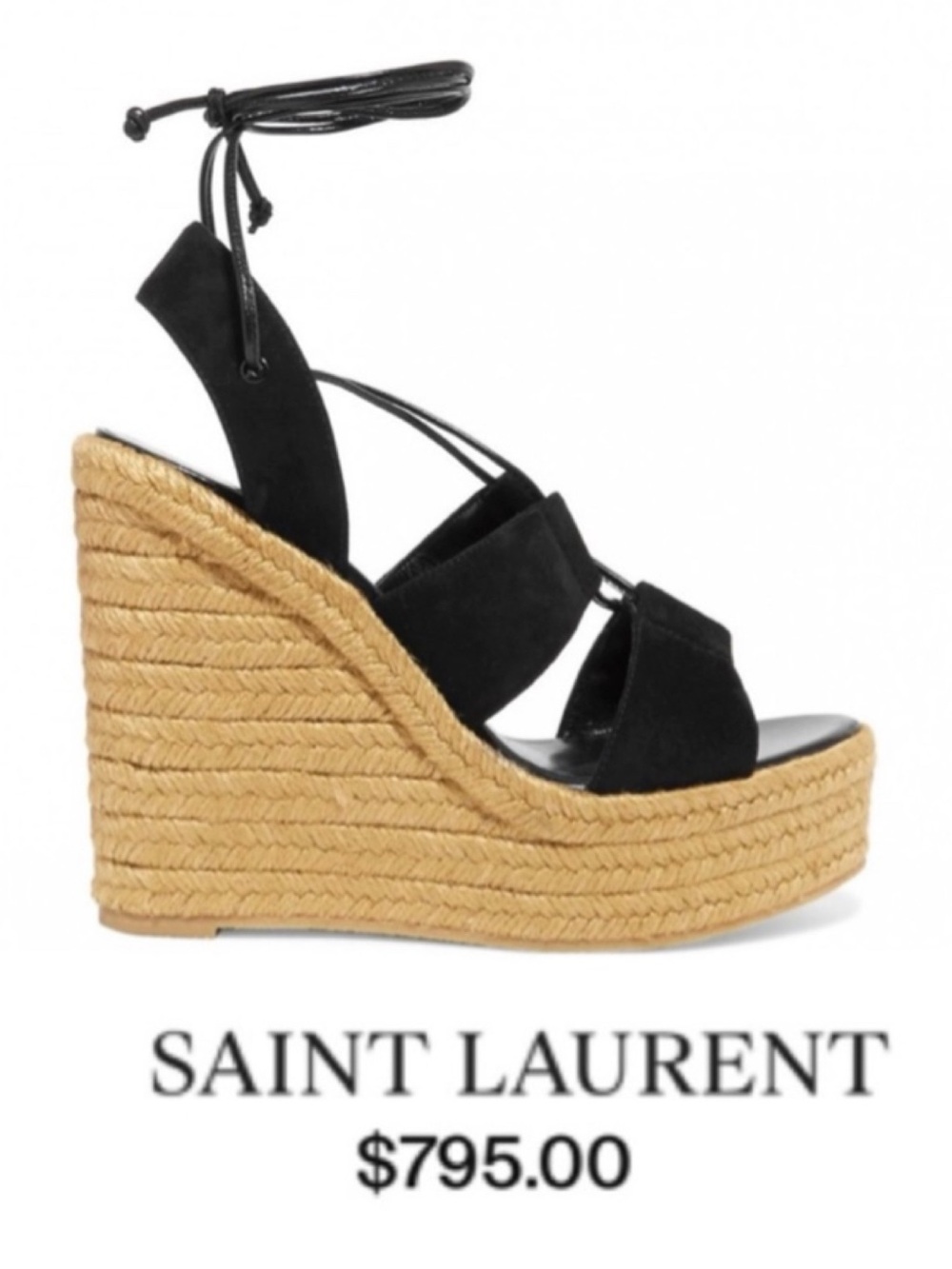 NEW IN BOX YSL LACE UP SUEDE ESPADRILLES